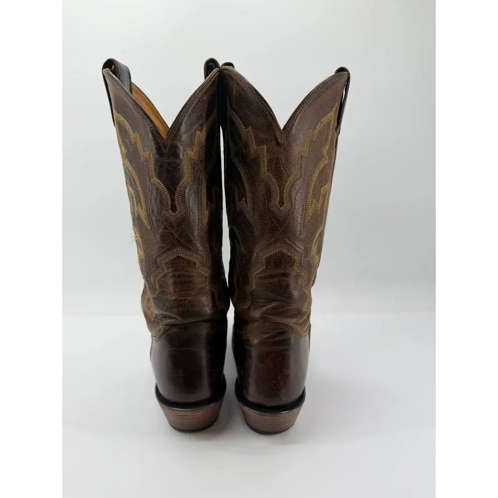 Justin Boots Men's Brown Leather Western Cowboy Boots Size 12D Style 2890